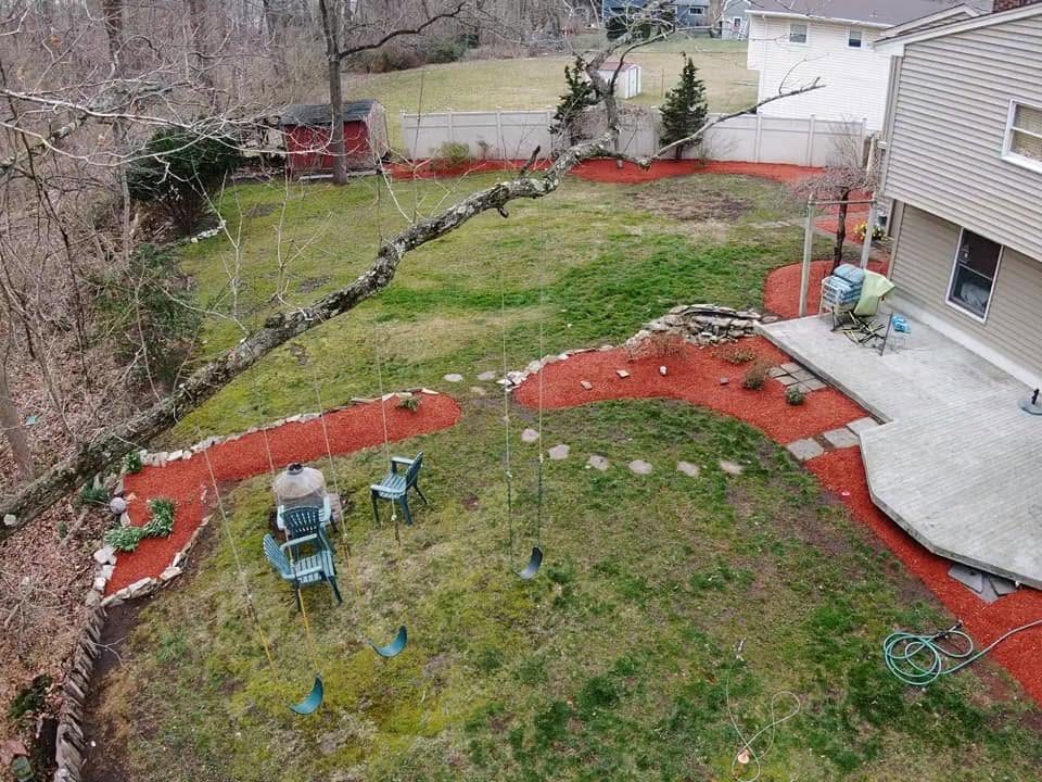 Aerial: finished landscaping